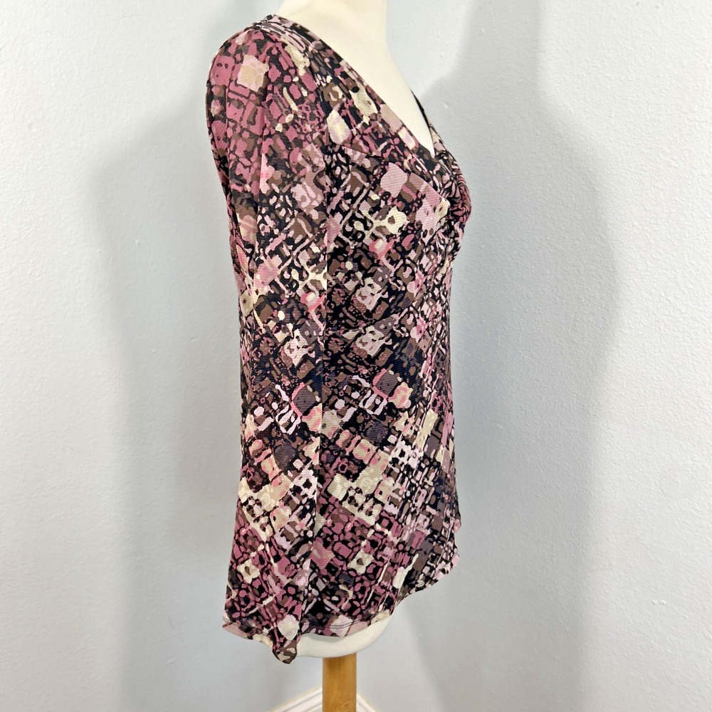 Vtg Axcess Babydoll Top Womens M Abstract Grunge Y2K Indie Sleaze Blouse - Picture 4 of 8